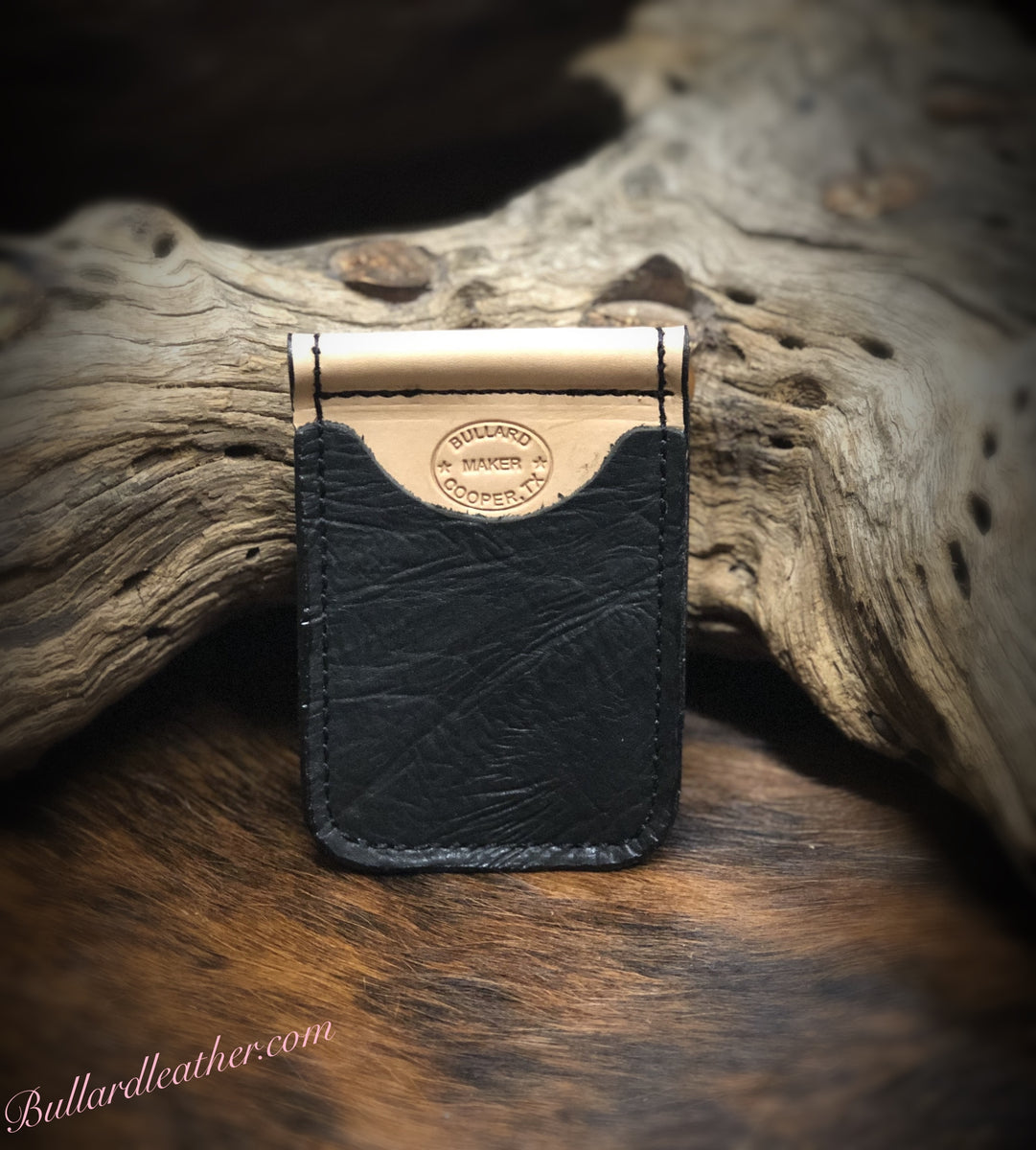 Black and Rawhide Men's Leather Trifold Wallet — MUSEUM OUTLETS