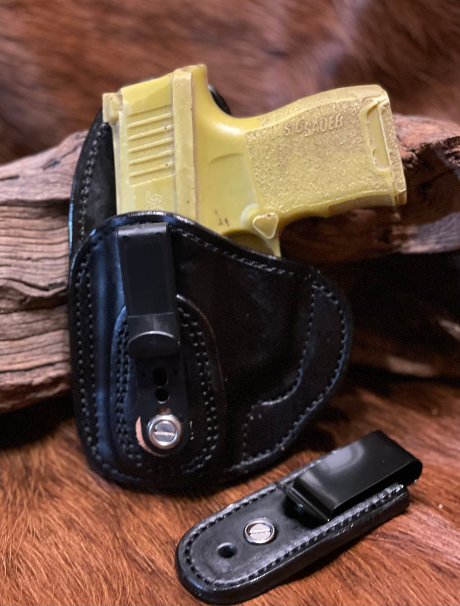 Azula Dual Belt Loop IWB Leather Holster For Sig Sauer P938 - Tan, Right Hand, Concealed Carry