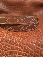 IN-STOCK 1.5” Fancy Stitch Double Thick Carry Belt Size 39 Rough Out Saddle Brown (Cooper)