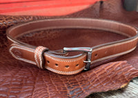 IN-STOCK REJECT 1.5” Double Thick Carry Belt Size 39” Saddle Brown
