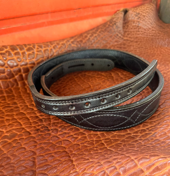 IN-STOCK 1.5” Taper to 1” Double Thick Carry Belt Fancy Stitch 36” Black