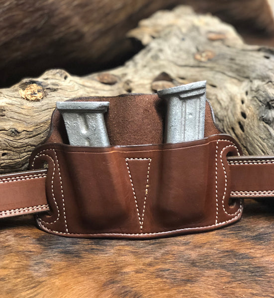 A CUSTOM FIT TO YOUR GUN-DOUBLE HIGH RIDE MAG HOLDER