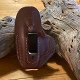 IN-STOCK OWB w/belt clip for Springfield Hellcat, Right Hand, Strap/Snap, Saddle Brown